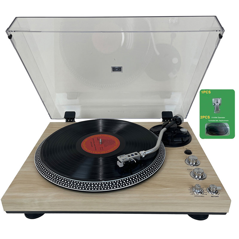 Platine vinyle CrosAudio Vintage à entraînement par courroie, 2 vitesses, avec Bluetooth, préampli, sortie RCA, courroie et stylet de rechange