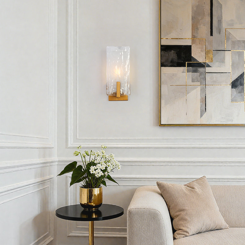 1- Light Dimmable Glass Wall Sconce ETL Certified