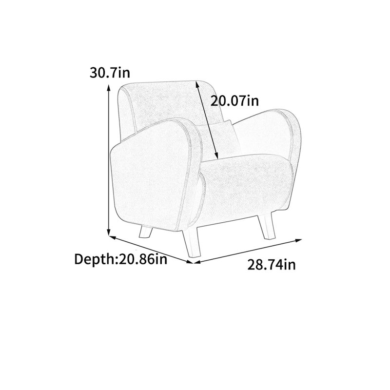 Fauteuil en chenille léger et luxueux, Chenille brun