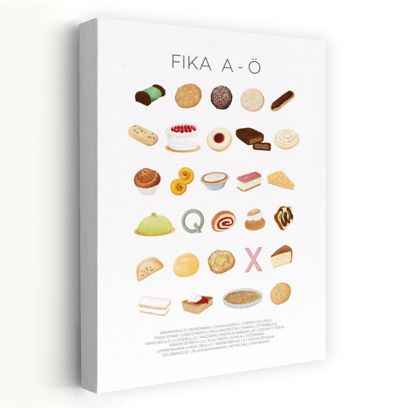 Sweet Fika Delights, art mural contemporain, H 18 po x l 12 po