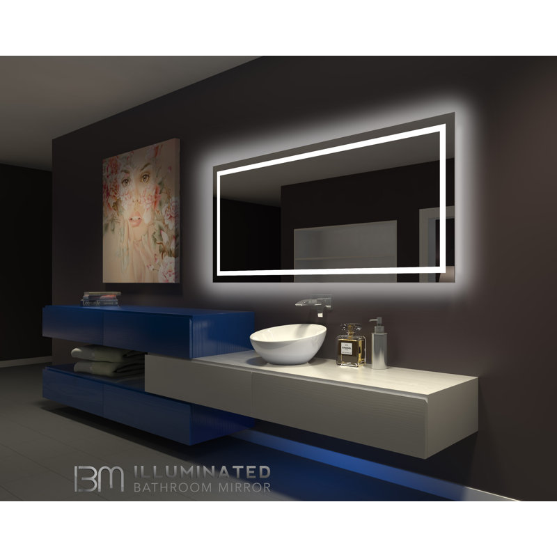 Harmony Flat Wall Mirror with Drawers, 6000K, 32" H x 70" W