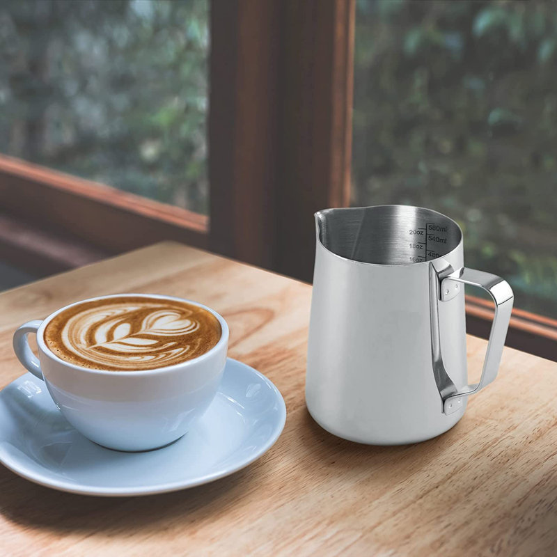 20 oz Silver Stainless Steel Milk Frothing Pitcher