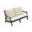 Loveseat with Cushion Wood Grain Outdoor Garden Sofa Sofa Set for Porch Poolside Terrace and Yard