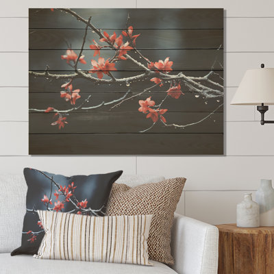 Moonlit Canopy Winter Tree I - Winter Landscape On Wood Print