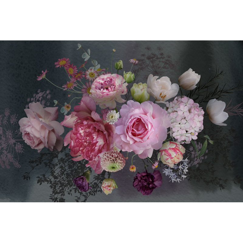Bouquet floral rétro, H 8 po x l 12 po