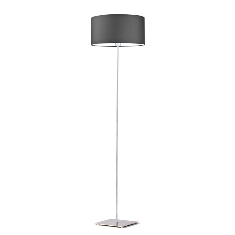 Asawer 156 H cm Traditional Floor Lamp, Graphite, Chrome
