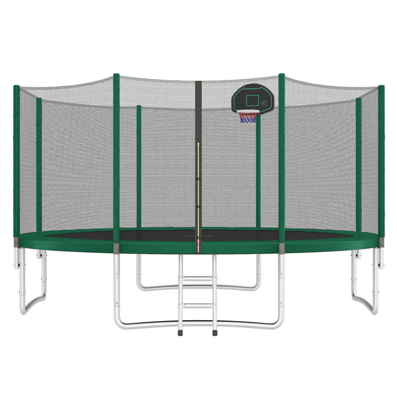 Trampoline polyvalent pour enfants avec caractéristiques de sécurité et fabrication durable, Vert