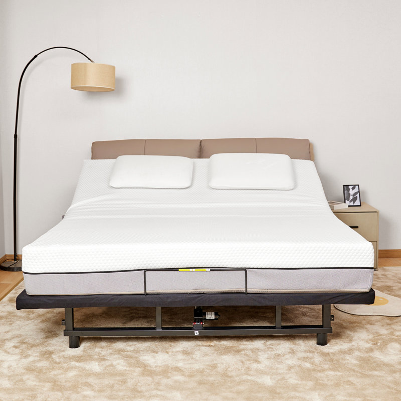 Base de lit grand format, base de lit réglable avec tête et pied, inclinaison sans fil et télécommande sans gravité