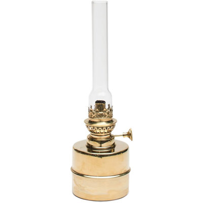 Lampe à huile en laiton Kings County Tools - Lampe ouragan très brillante de 13 po avec corps en laiton de style antique et cheminée en verre - Lanterne au kérosène décorative avec mèche réglable - Lampes à huile pour l'intérieur