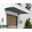 Palram - Canopia Aquila 4'11" W X 3' D Acrylic Galvanized Steel Convex Door Awning Gray/Solar Gray-12179497