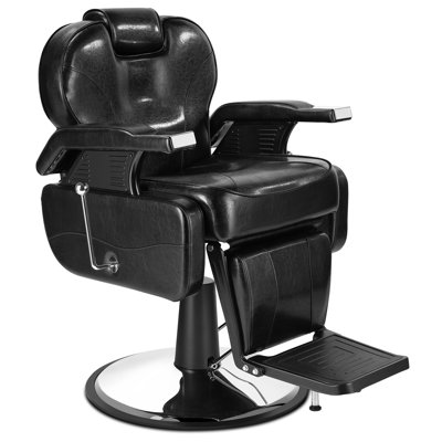 Fauteuil de barbier à hauteur réglable noir