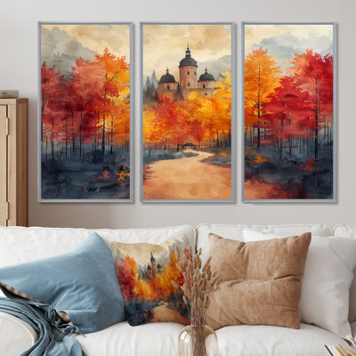 - Ensemble de salon d'art mural Chateaus