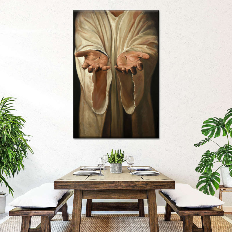 «Jesus Hands», reproduction sur toile, H 48 po x l 32 po x P 1,25 po