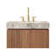 Meuble-lavabo de salle de bain, armoire de rangement en contreplaqué flottant avec tiroir et porte, plateau en pierre frittée gris clair et lavabo en céramique-306290666-306290675-306290677