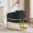 Upholstered Barrel Chair With Metal Base-1938293049