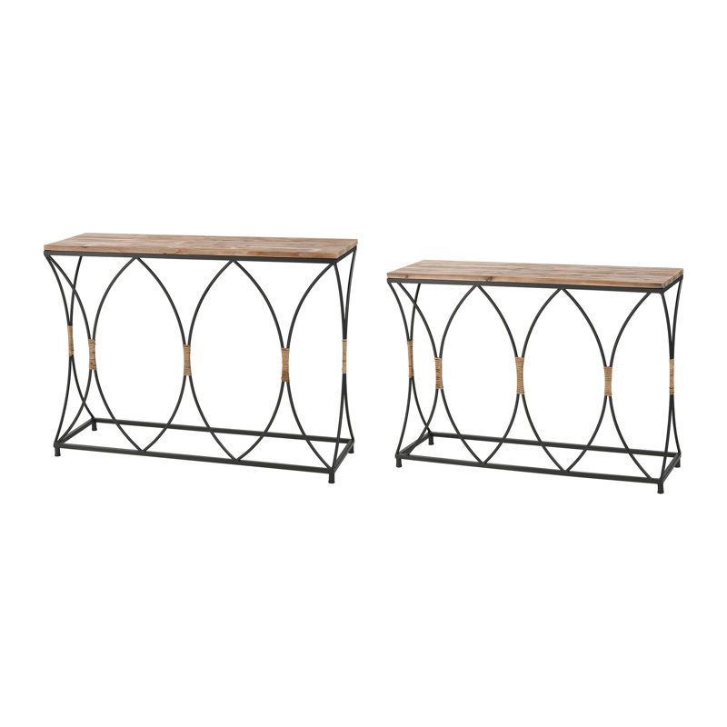42'' Solid Wood Top Console Table