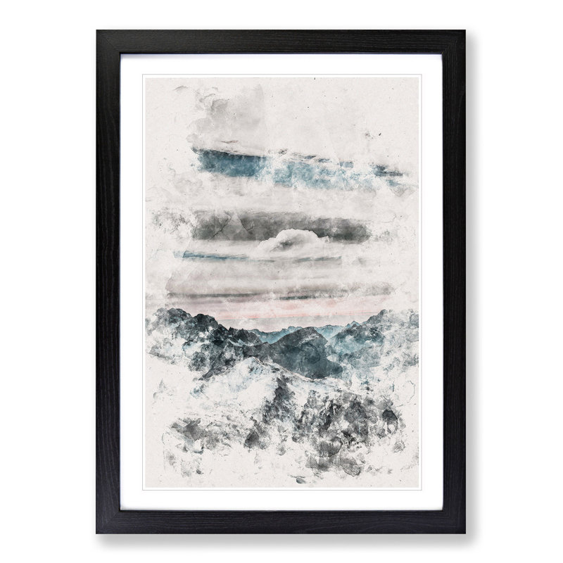 Mountain Clouds - Picture Frame Painting Print, 63cm H x 45cm W x 2cm D, Black Framed