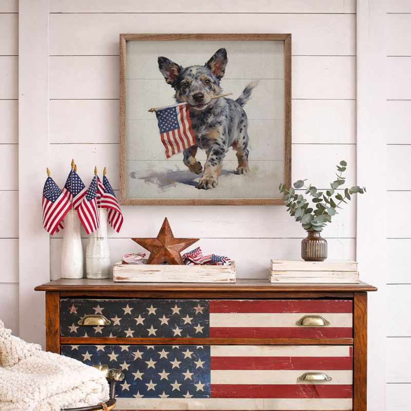 Patriotic Pets Blue Heeler, 8" H x 8" W