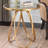 Grassingt Mirrored Glass Top End Table