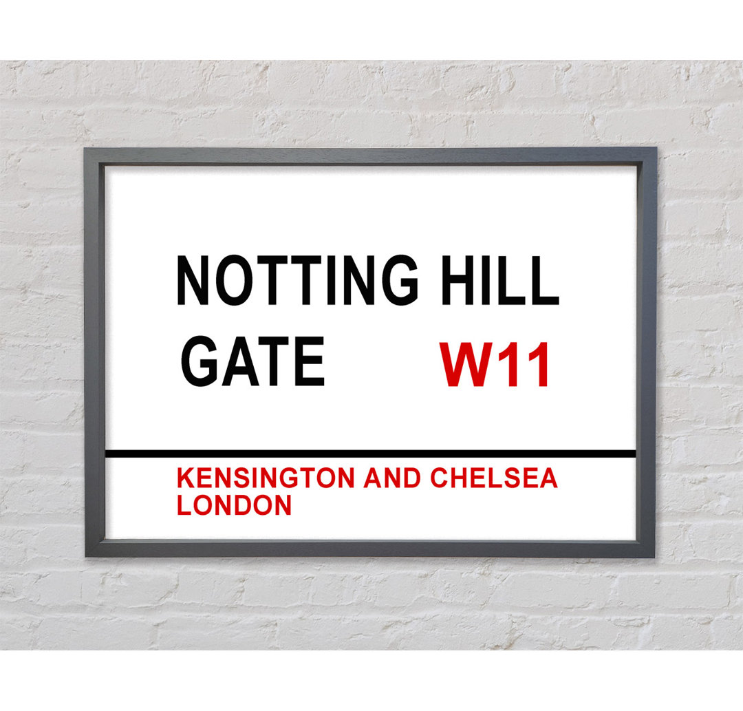 Notting Hill Gate Schilder Gerahmter Druck