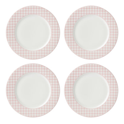 Assiettes à dîner en vichy Lenox - ensemble de 4