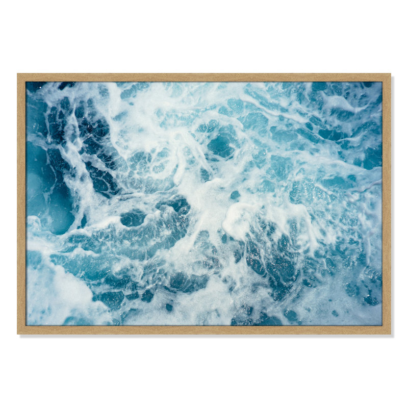 Océan bleu par Christopher Engstrom - impression d'un seul cadre photo, H 25,5 po x l 35,5 po x P 1,25 po, Encadré naturel