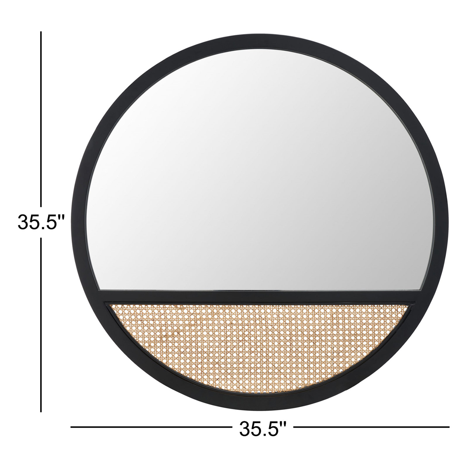 Karima Solid Wood Wall Mirror, Black