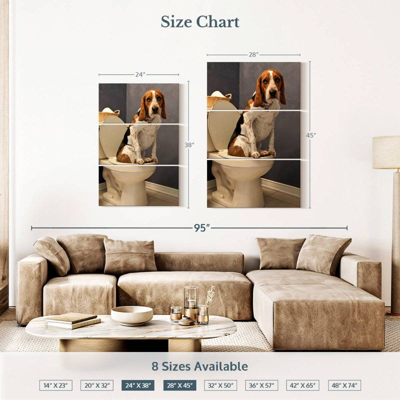 Ketti Hound Toilet Time, 38" H x 24" W