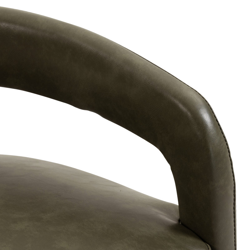 Modern Faux Leather Dining Chair, Set of 2, Moss