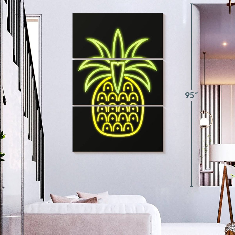 Yarlin Neon Pineapple, 74" H x 48" W