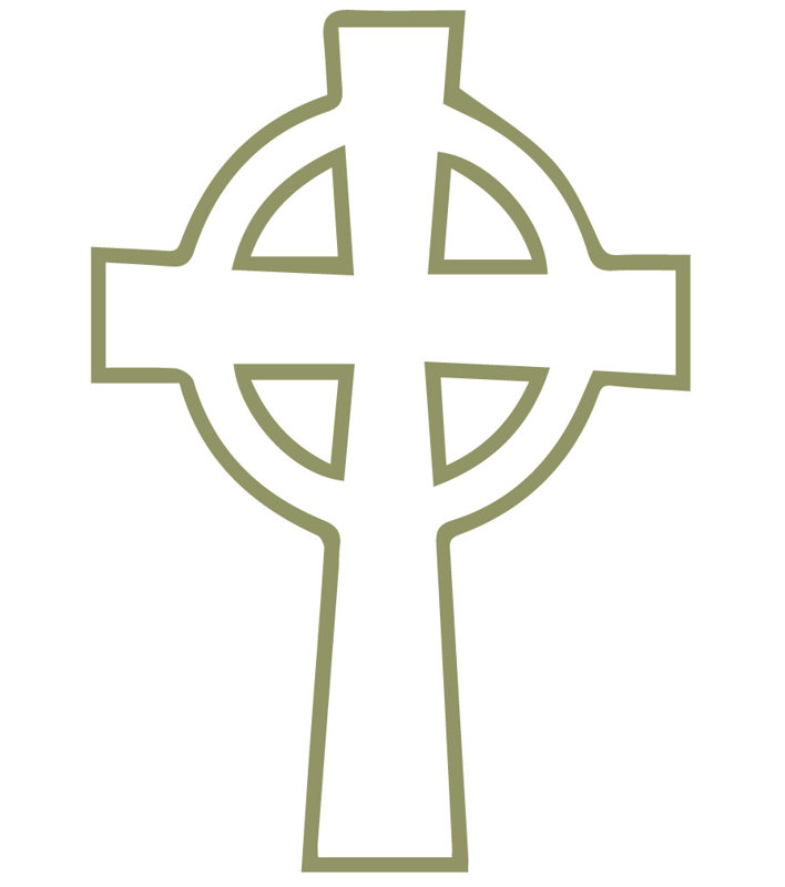 Décalcomanie murale croix eternity celtique, H 32 po x l 22 po x P 0,01 po, Olive