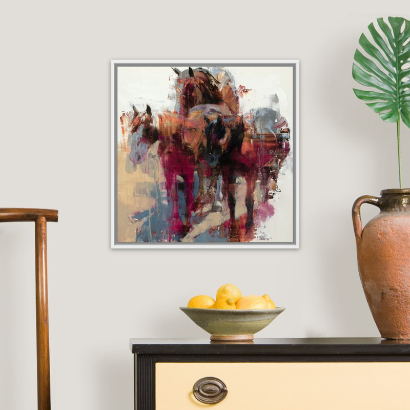 "Three Stooges" par Julie T. Chapman, reproduction d’art sur toile, Cadre flottant blanc, H 22 po x l 22 po x P 1,75 po
