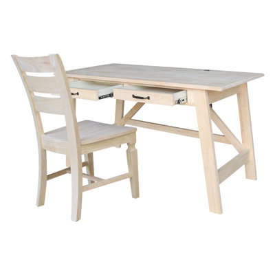 Hendel Solid Wood Desk and Chair Set