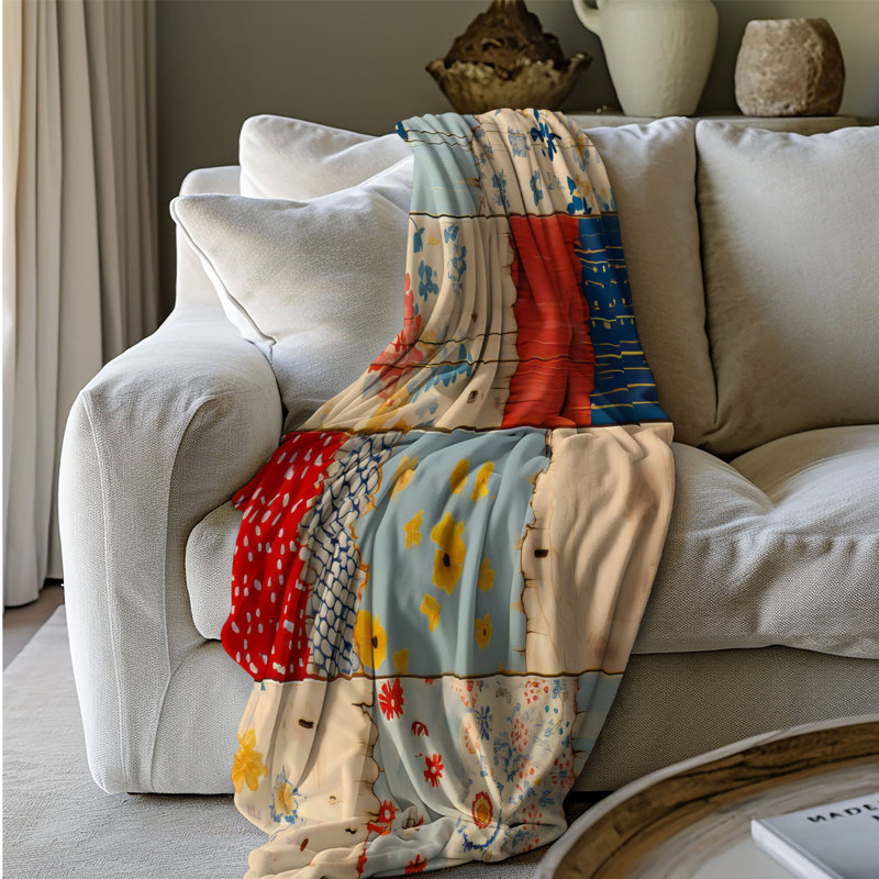 Bois matelassé - Couverture sherpa de qualité supérieure 1 pièce, L 60 po x l 50 po