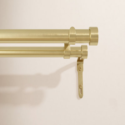 Cappa Drapery Solutions Adjustable 1" Steel Double Curtain Rod Set
