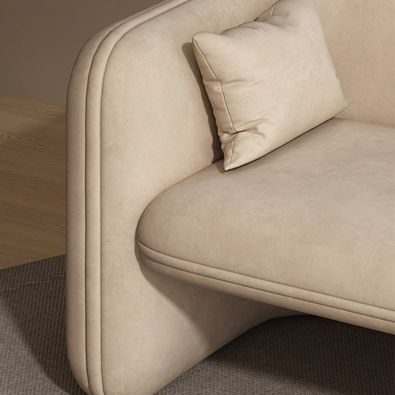 Chaise longue rembourrée Svetlin, Jaune crème, Accoudoir à gauche (vu de face)