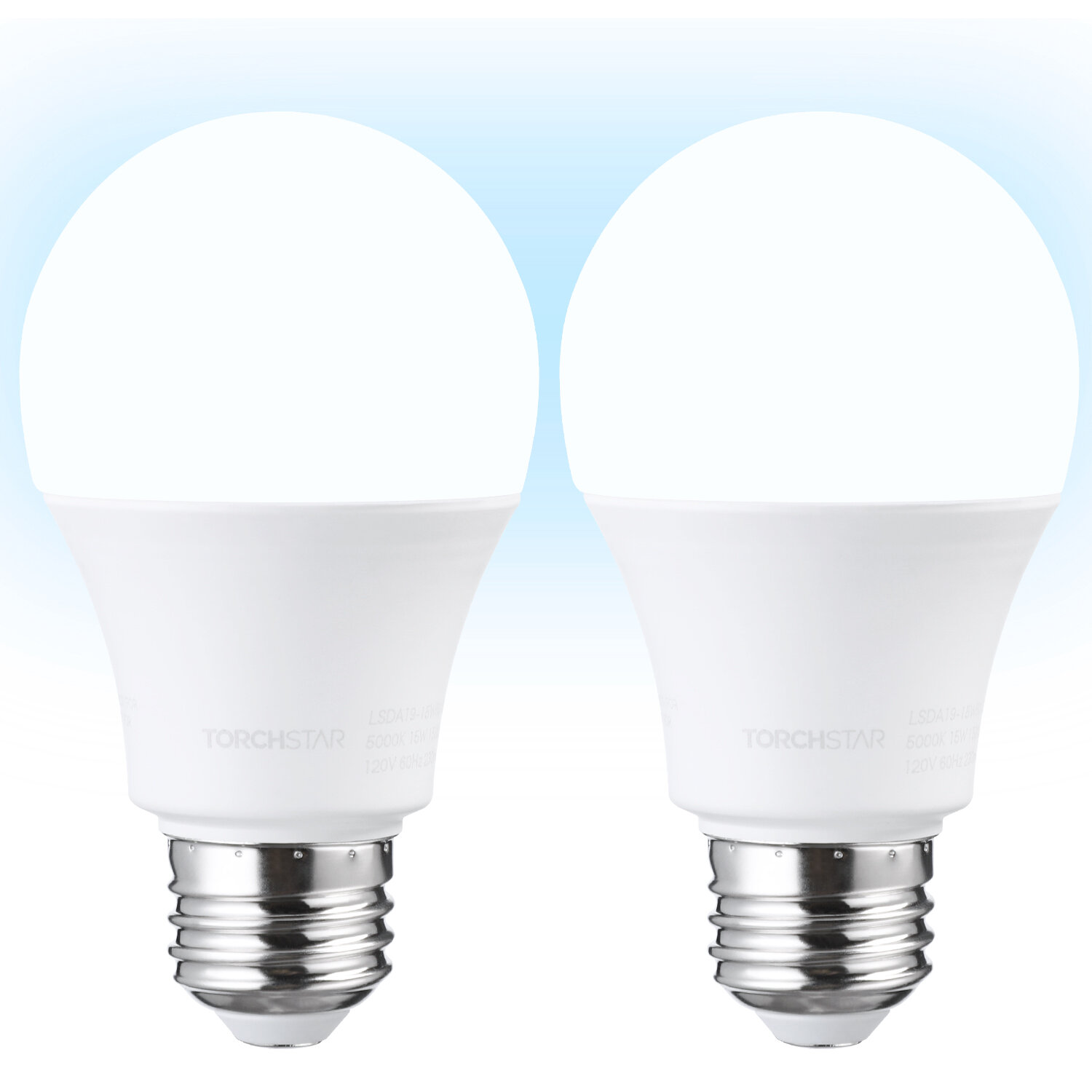 TORCHSTAR LED Ultra-bright A19 Light Bulb 15W(100W Equiv.) 5000k Daylight,  E26/Medium Base