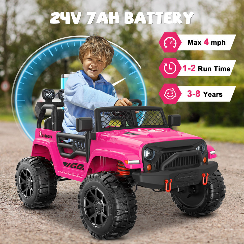 Pink 24V Ride-On Truck with Remote Control