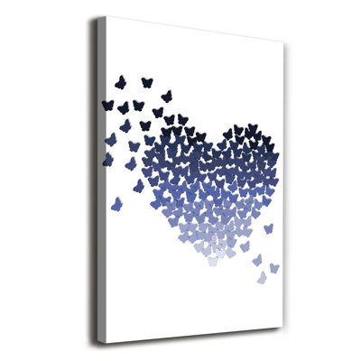 Heart From Butterflies - Wrapped Canvas Print