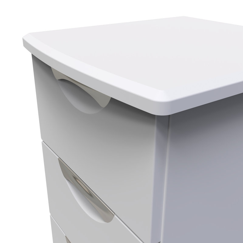 Bhodhini 5 Drawer Bedside Cabinet (Ready Assembled), Grey Matt