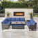 Nazime Wicker 9 - Person Modular Patio Conversation Sets with Cushions