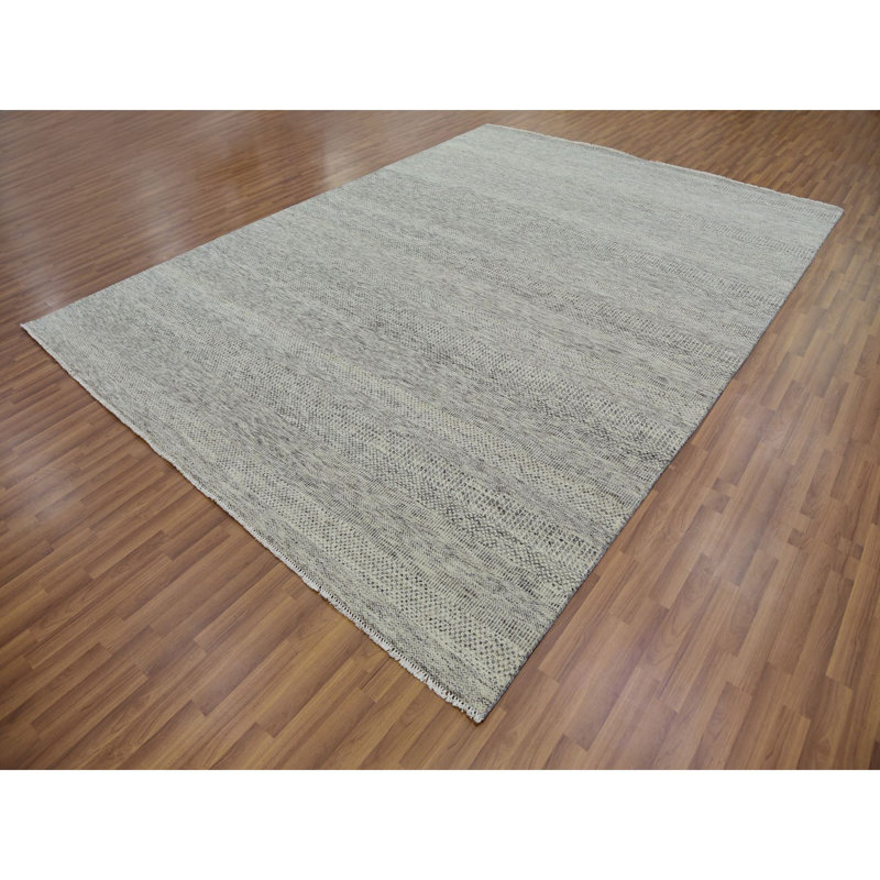 Tapis oriental gris en laine nouée à la main 9 pi x 12 pi 4 po 4BAC79D055C64864BA5ED9B0678F1127