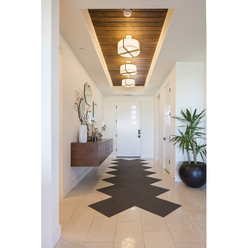Plafonnier encastré Plura, Blanc brillant, Chêne blanchi, L 8,4 po x L 30 po x P 30 po