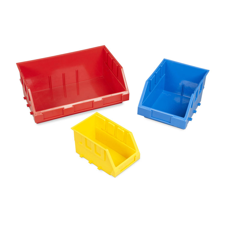 Red Large Plastic Storage Bin, Pack Of 3