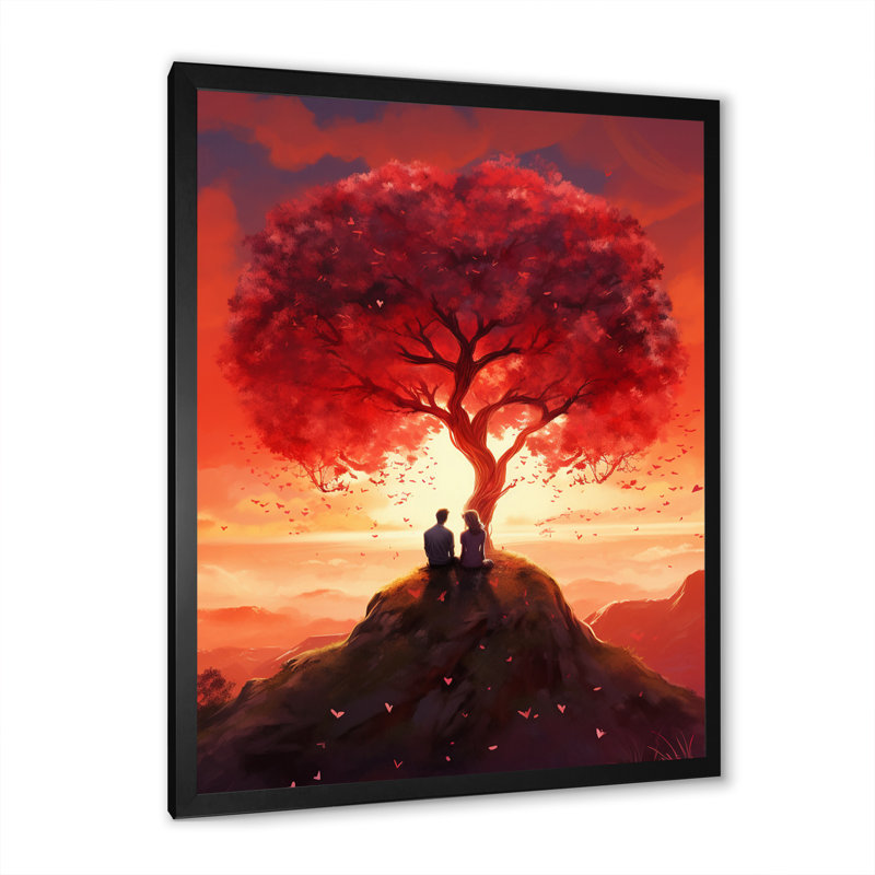 Arbre d'amour I - impression, H 20 po x l 12 po x P 1 po, Cadre simple noir