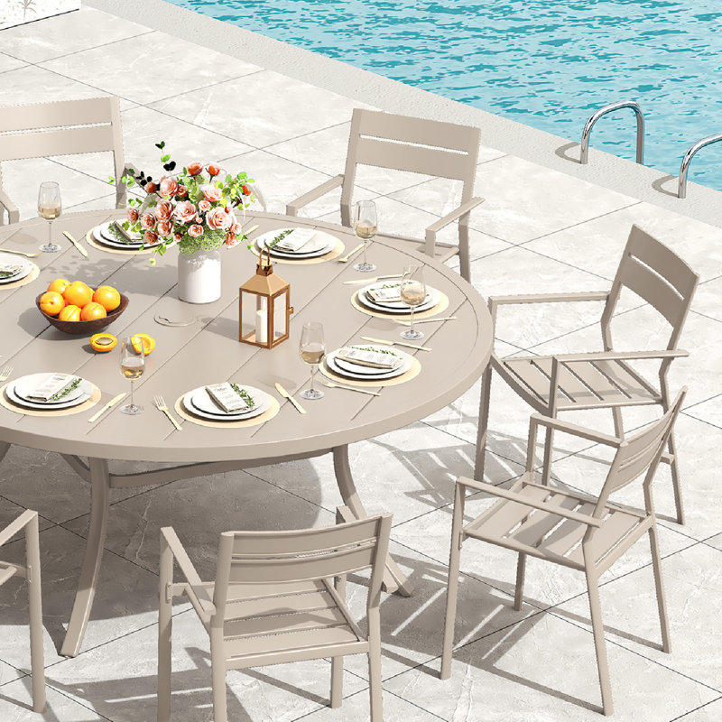 Outdoor Patio Dining Chairs, Sandshell