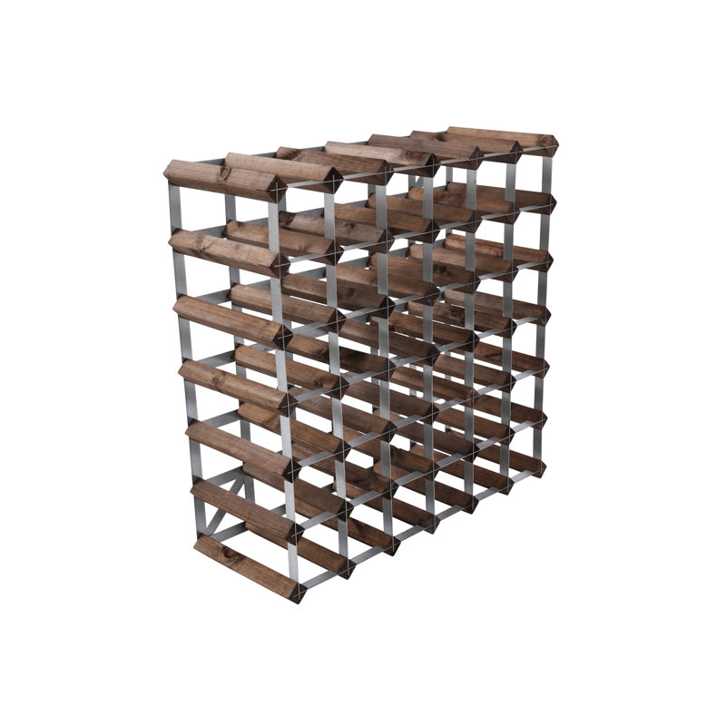 Bohun 42 Bottle Solid Wood Standard Wine Bottle Rack Brown