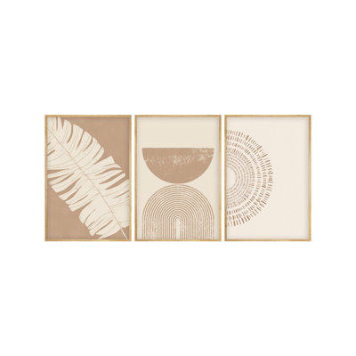 Stylish Decorative Framed MDF Painting Set (3 Pieces), 19.7 x 27.6 inches Each | 100% Solid Wood Frame (Thickness: 0.8 inches) | Elegant Home Decor, Perfect for Living Room & Office Decoration