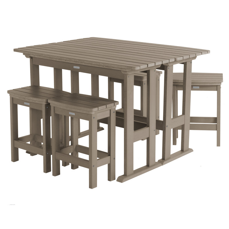 Arihaant 4 - Person Patio Dining Set with Rectangular Table, Woodland Brown