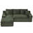 94.5" Corduroy Upholstered Modular Sofa, Compression Foam Bonless Sofa & Chaise with Cupholder and Side Pocket-1750224116